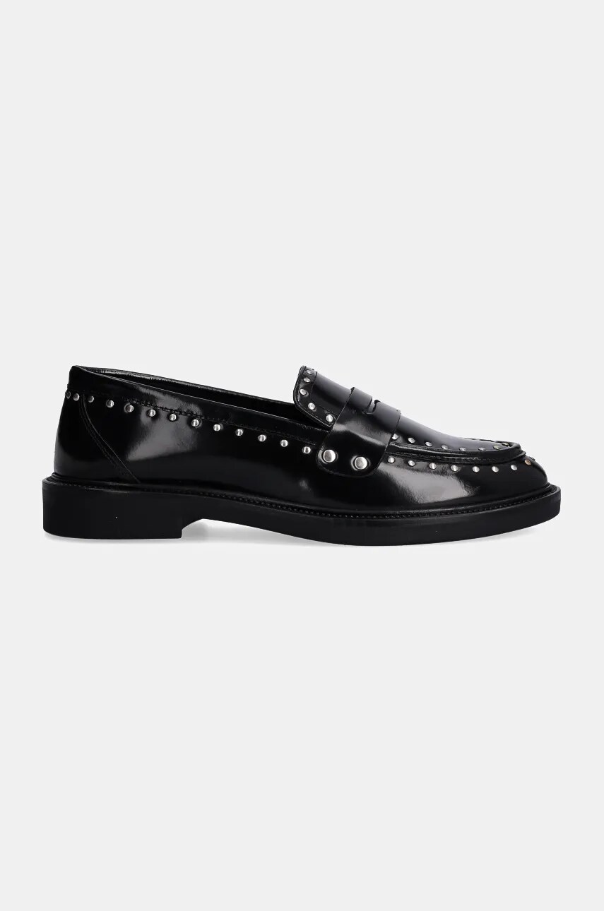 Шкіряні мокасини Steve Madden Harloe жіночі колір чорний на плоскому ходу SM11003264