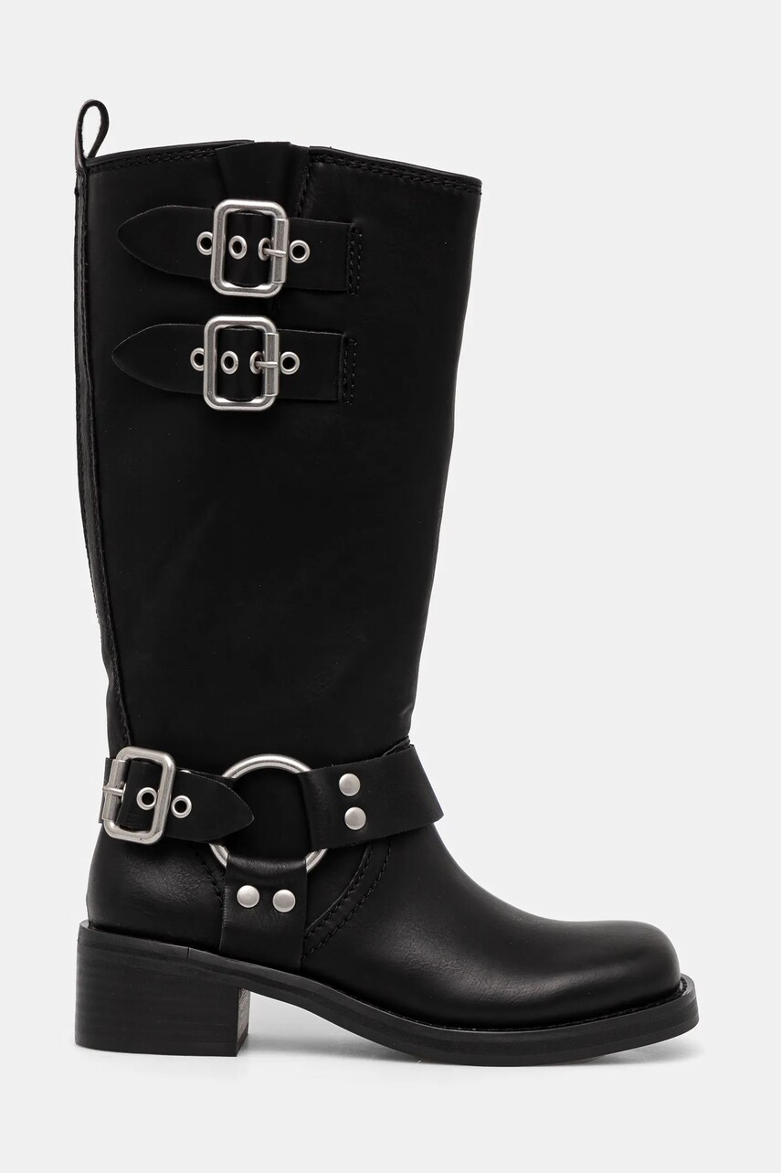 Чоботи Steve Madden жіночі колір чорний каблук блок