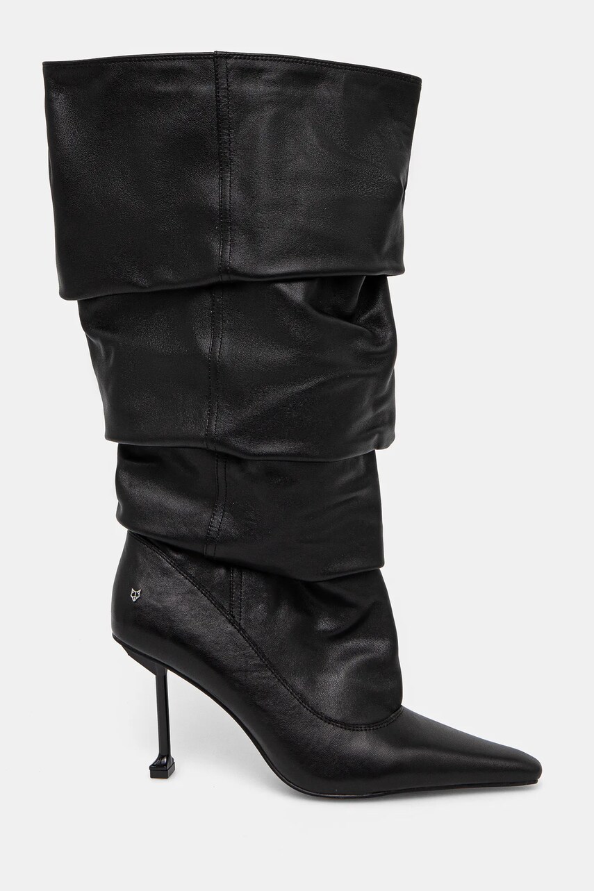 Шкіряні чоботи Naked Wolfe Vern жіночі колір чорний на шпильці Vern Nappa Prince Leather Black