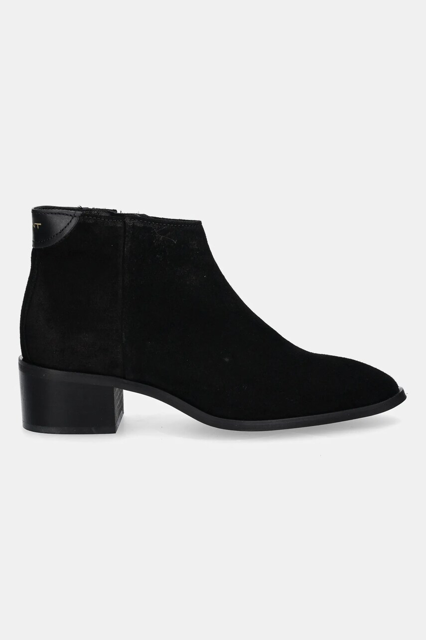 Замшеві черевики Gant St Broomly жіночі колір чорний каблук блок 29541789 G00