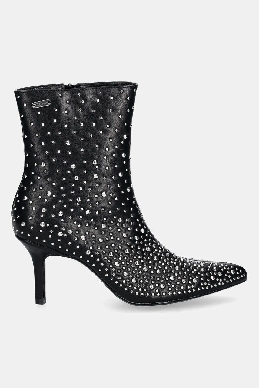 Черевики Pepe Jeans PRISTINA SHINY жіночі колір чорний на шпильці PLS50570