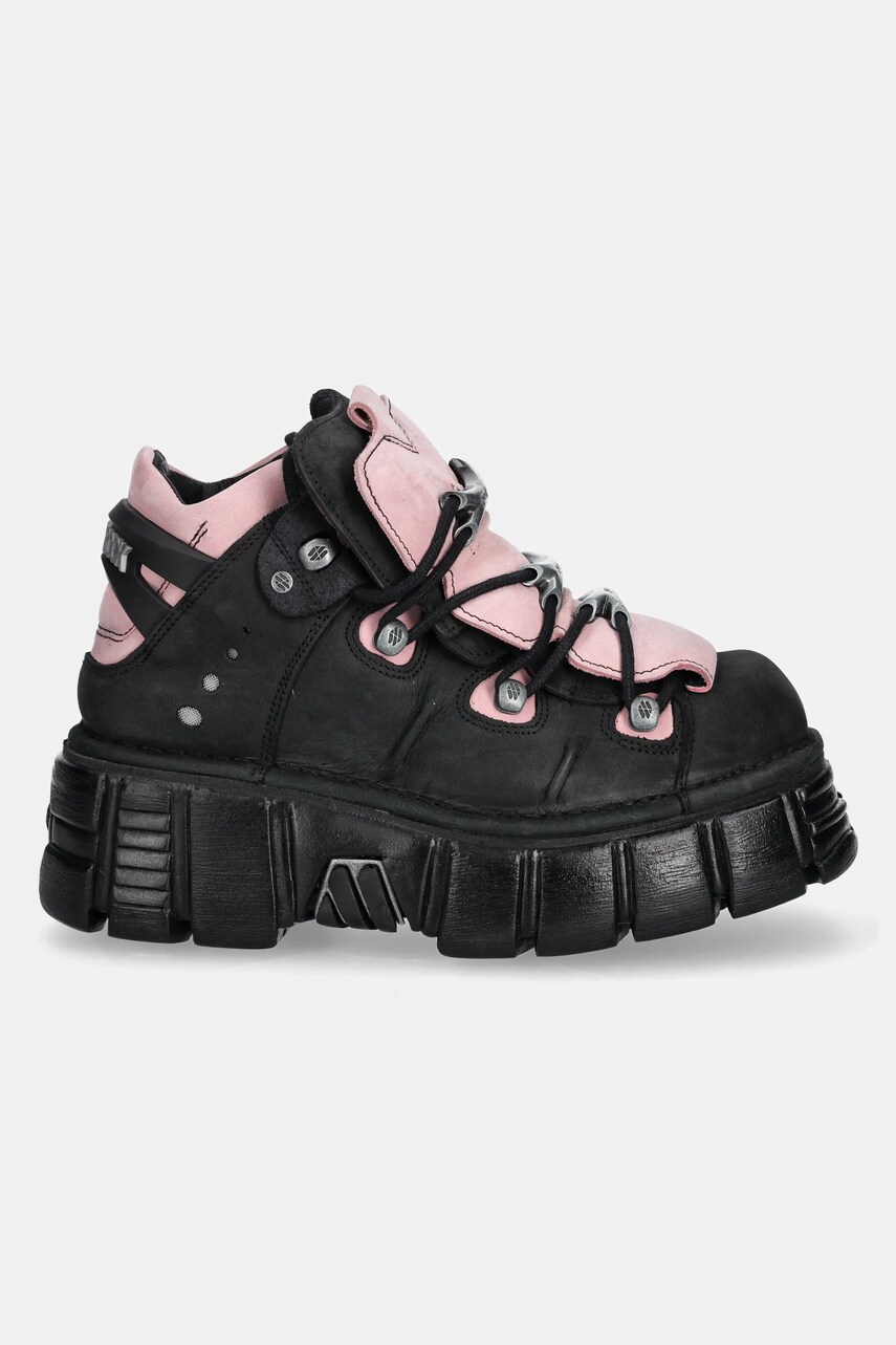 Кросівки з нубуку New Rock Nobuck Negro + Nobuck Rosa + Tower Negro Lateral колір чорний M-106-C26