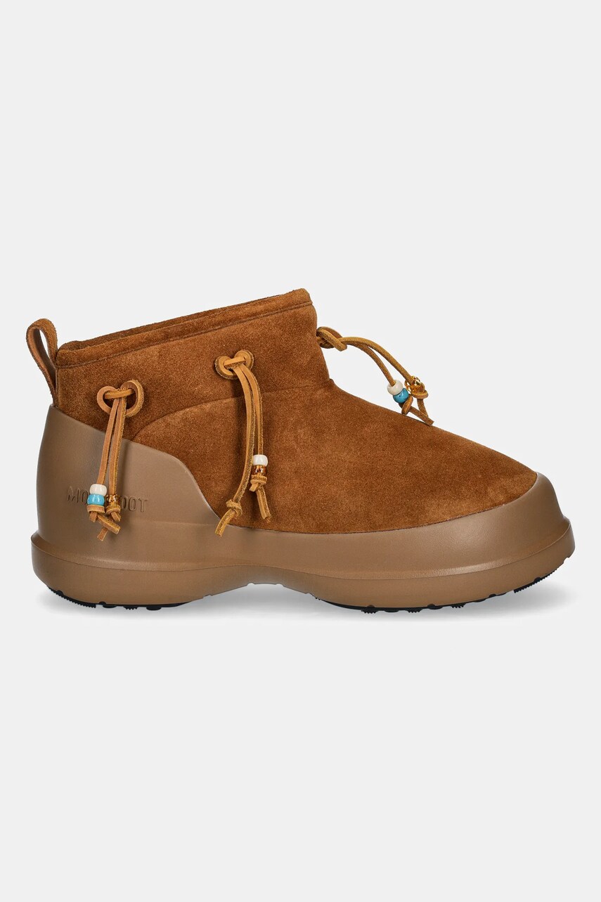 Замшеві чоботи Moon Boot MB LUNA LOW SUEDE BEADS колір коричневий 80D2480100 M008