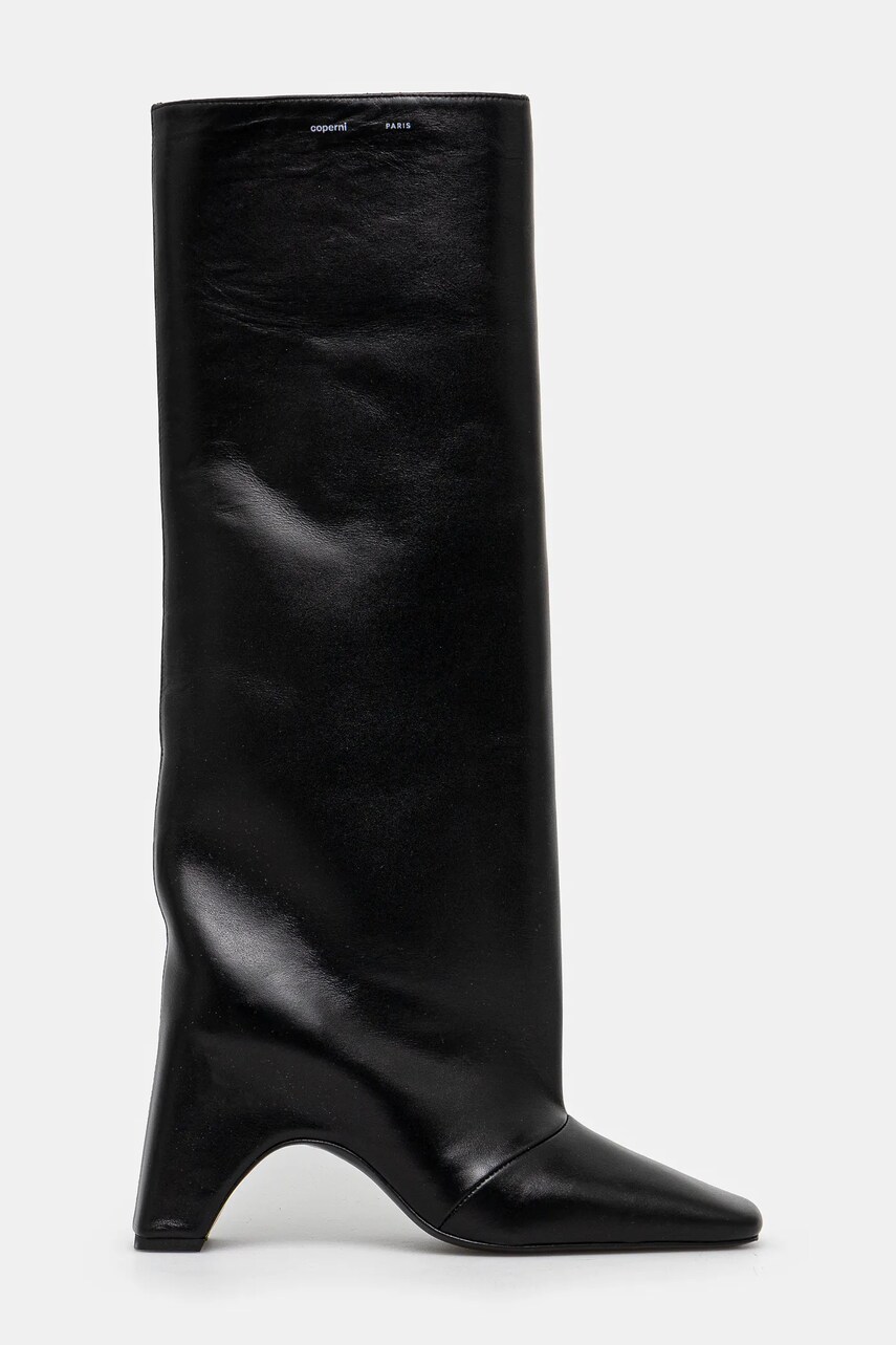 Шкіряні чоботи Coperni Bridge Boot жіночі колір чорний каблук блок COPSH03420C