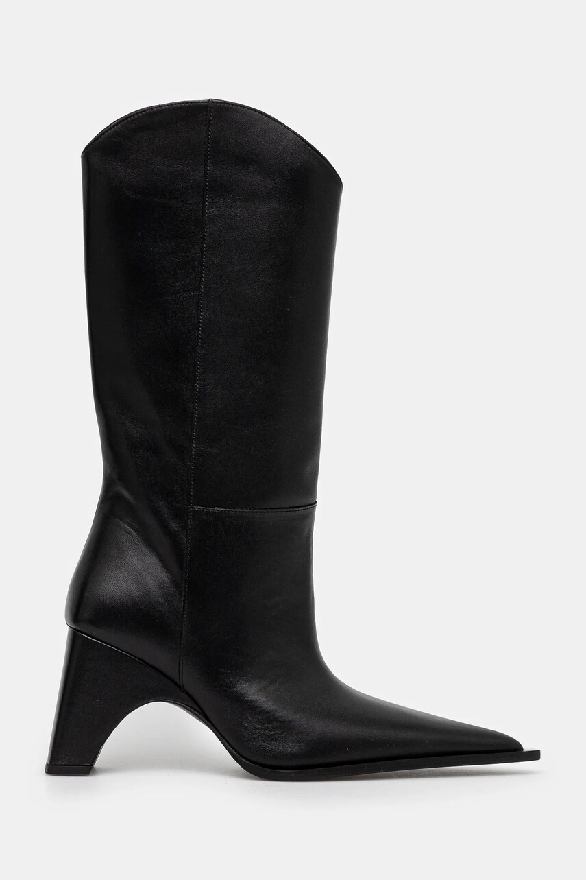 Купити Шкіряні черевики Coperni Bridge Cowboy Boot жіночі колір чорний каблук блок COPSH16467 – головне зображення