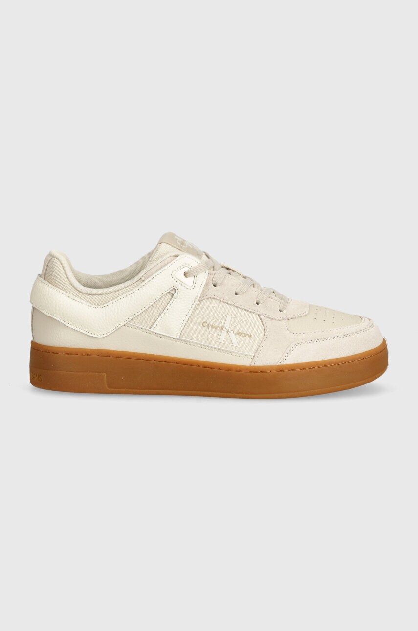 Кросівки Calvin Klein Jeans BASKET CUP LOW LACEUP LTH ML MTR колір бежевий YM0YM00994