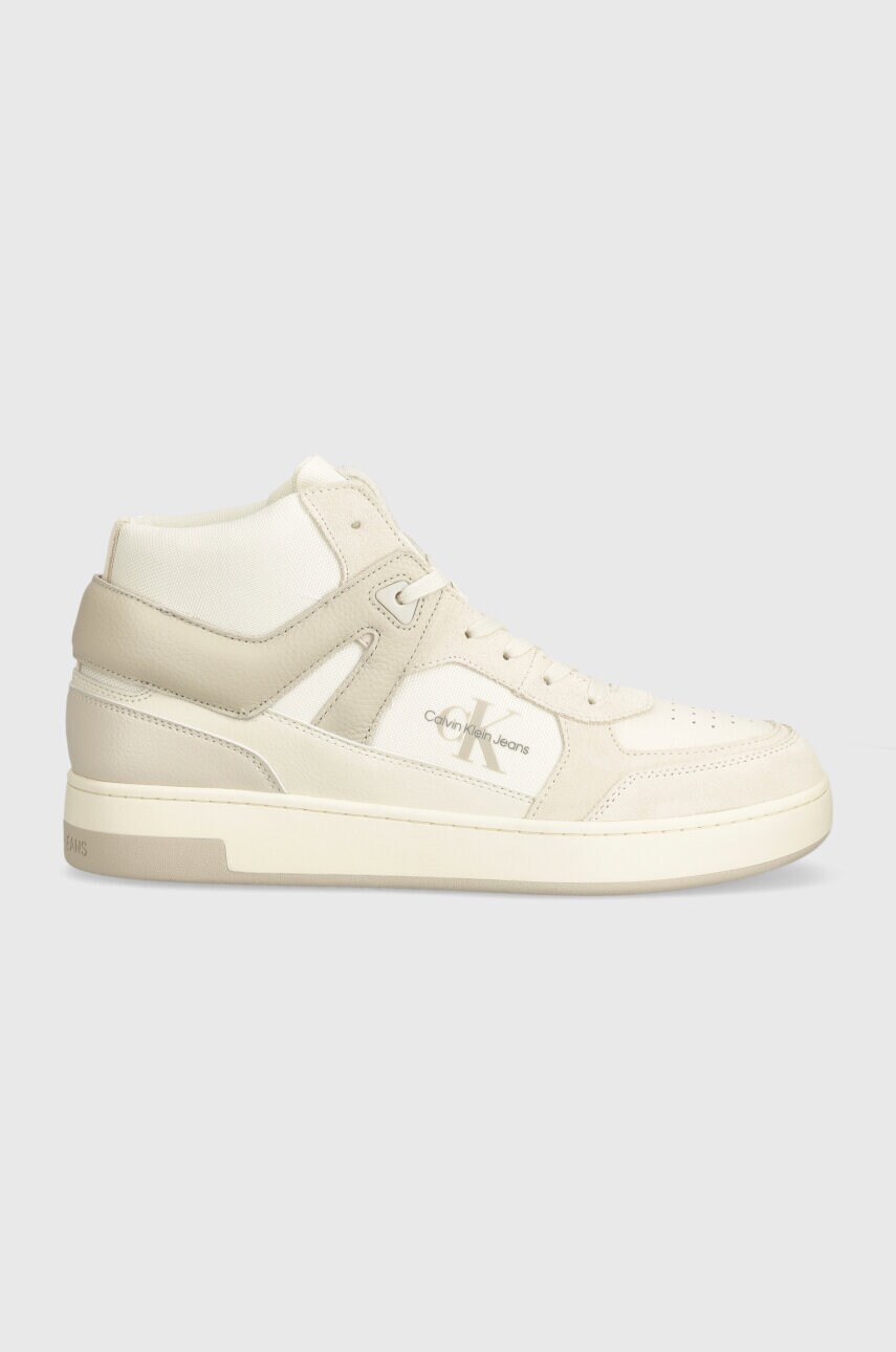 Кросівки Calvin Klein Jeans BASKET CUP MID LACEUP LTH ML MTR колір бежевий YM0YM00995