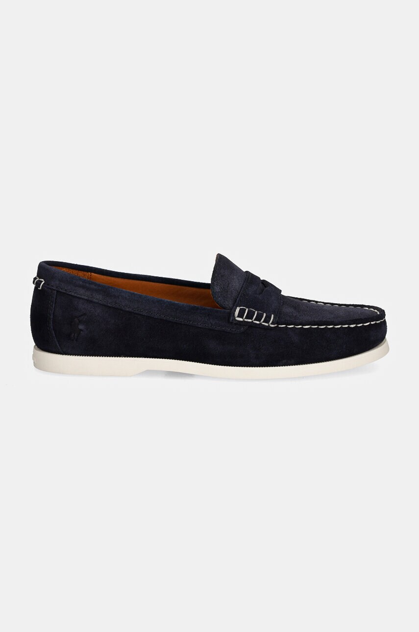 Замшеві мокасини Polo Ralph Lauren Merton Penny чоловічі колір синій 803945275001
