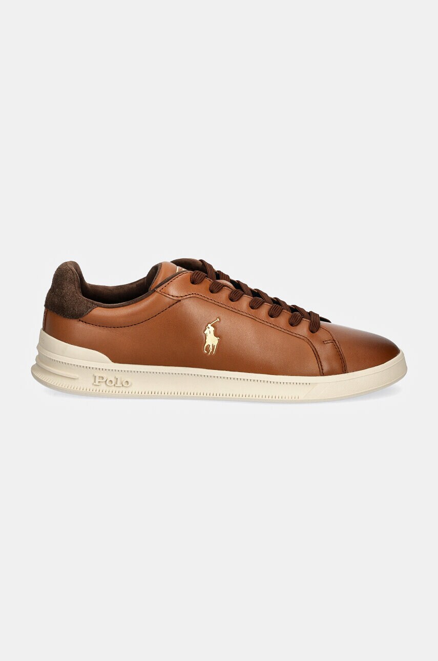 Шкіряні кросівки Polo Ralph Lauren Hrt Ct II колір коричневий 809892556001