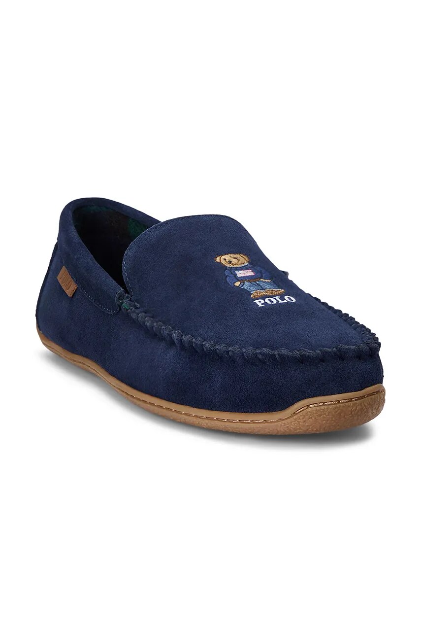 Замшеві тапки Polo Ralph Lauren Brenan Bear чоловічі колір синій 843955398001