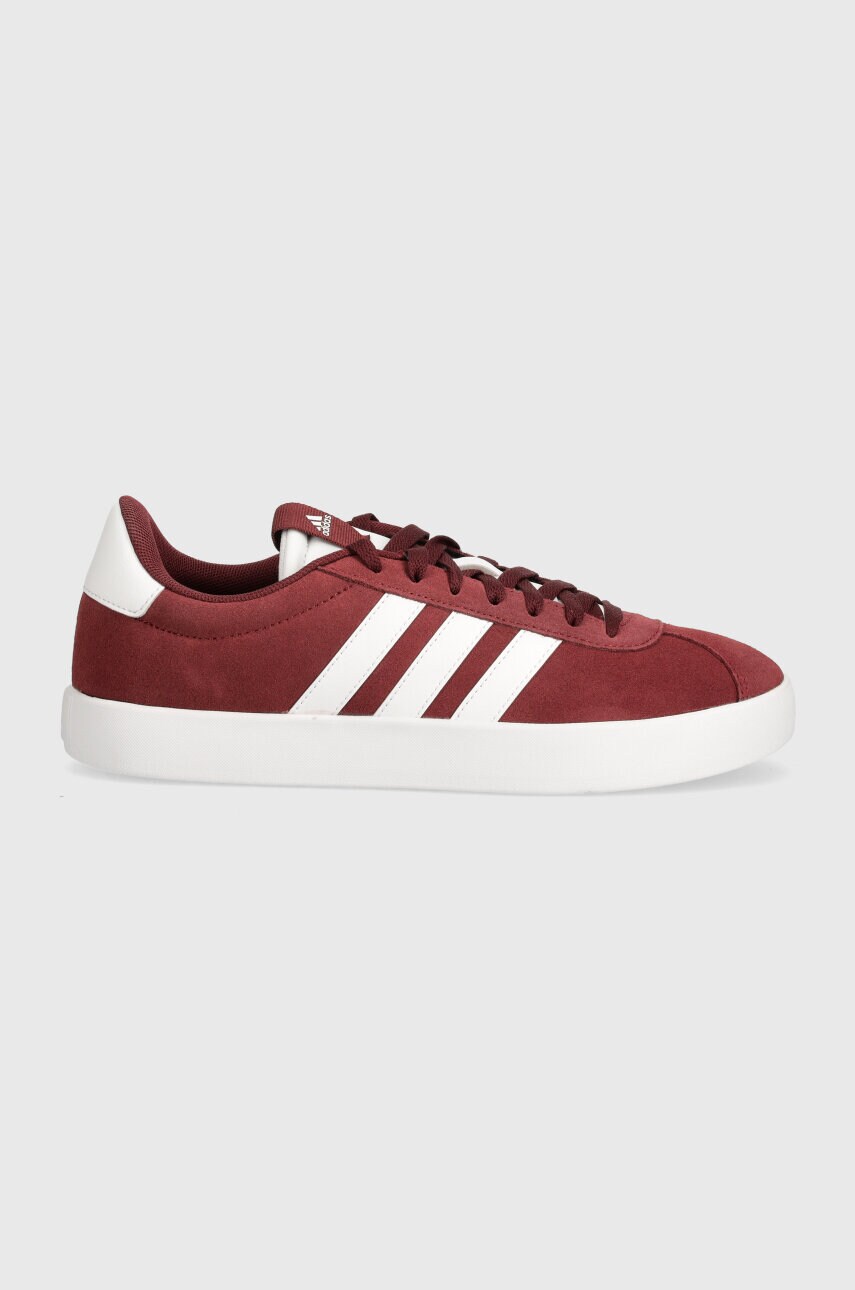 Замшеві кросівки adidas Vl Court колір бордовий IF4457