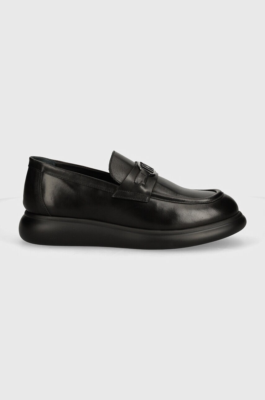 Шкіряні мокасини Karl Lagerfeld GRANBY чоловічі колір чорний KL22314