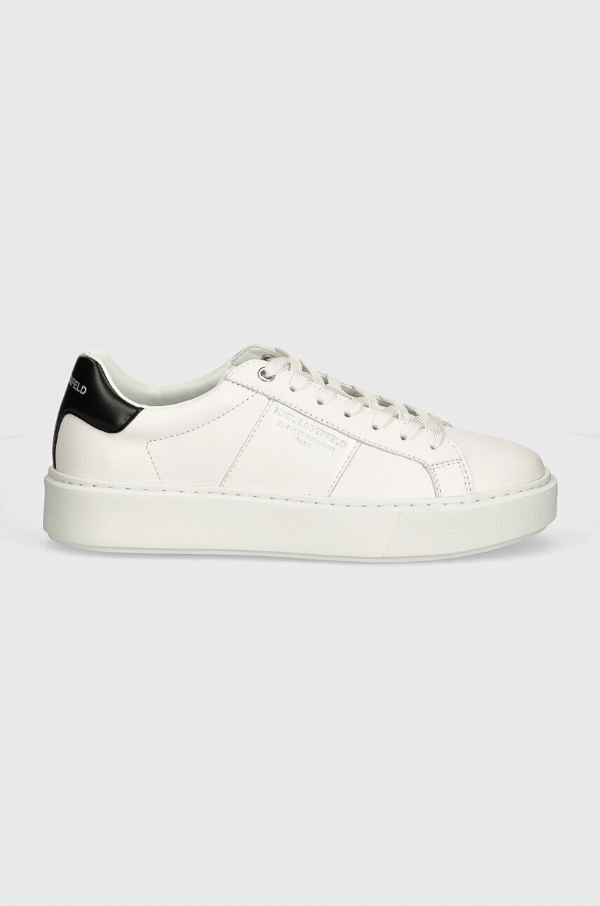 Шкіряні кросівки Karl Lagerfeld MAXI KUP колір білий KL52221