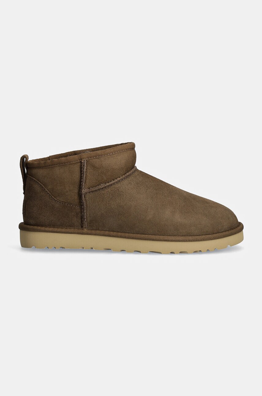 Замшеві чоботи UGG Classic Ultra Mini колір коричневий 1137391-HCK