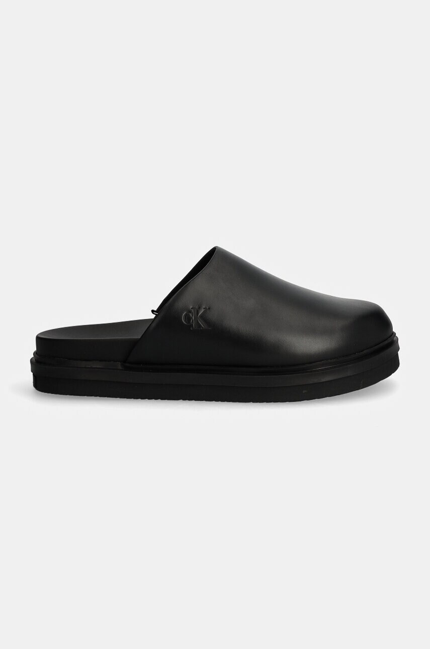Шкіряні шльопанці Calvin Klein Jeans HOME CLOG LTH чоловічі колір чорний YM0YM01181