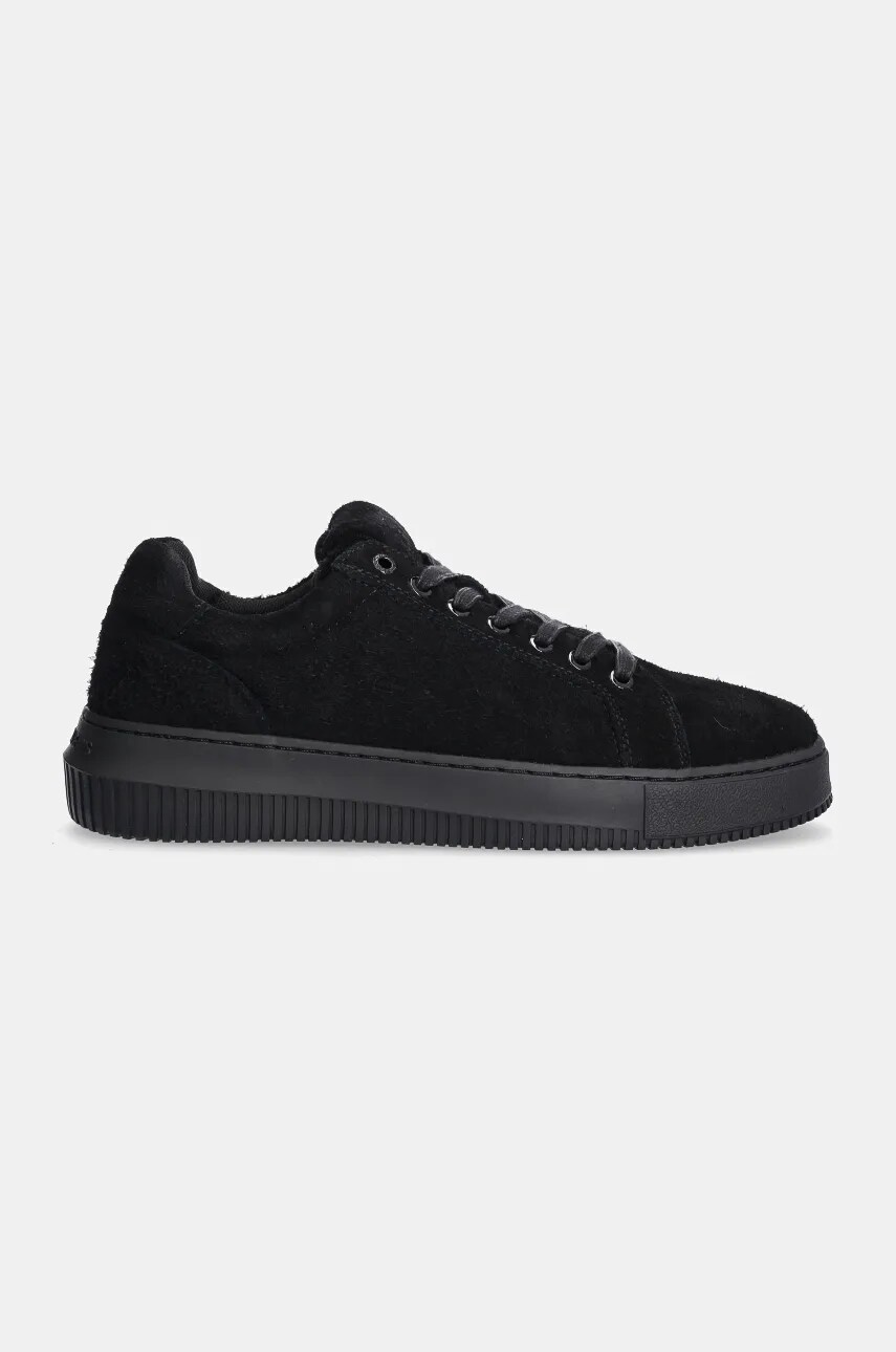 Замшеві кросівки Calvin Klein Jeans CHUNKY CUPSOLE LOW SUEDE колір чорний YM0YM01121