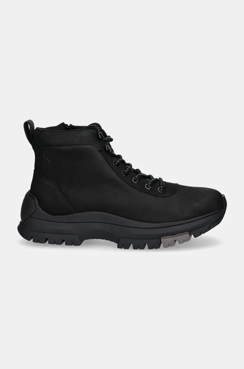Шкіряні черевики Calvin Klein Jeans HYBRID WP BOOT LACEUP REBELLIOUS чоловічі колір чорний YM0YM01077