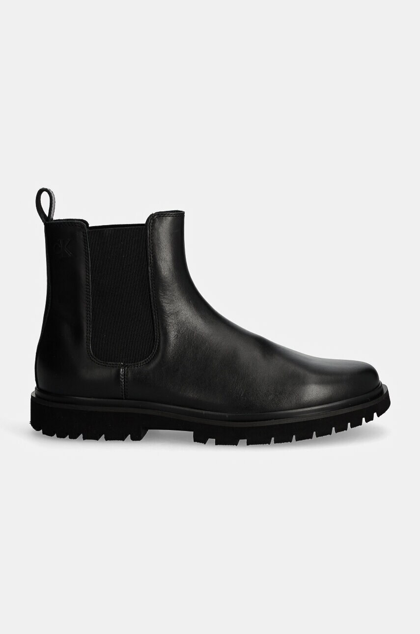 Шкіряні черевики Calvin Klein Jeans EVA BOOT MID CHELSEA UNIFORM DR чоловічі колір чорний YM0YM01072