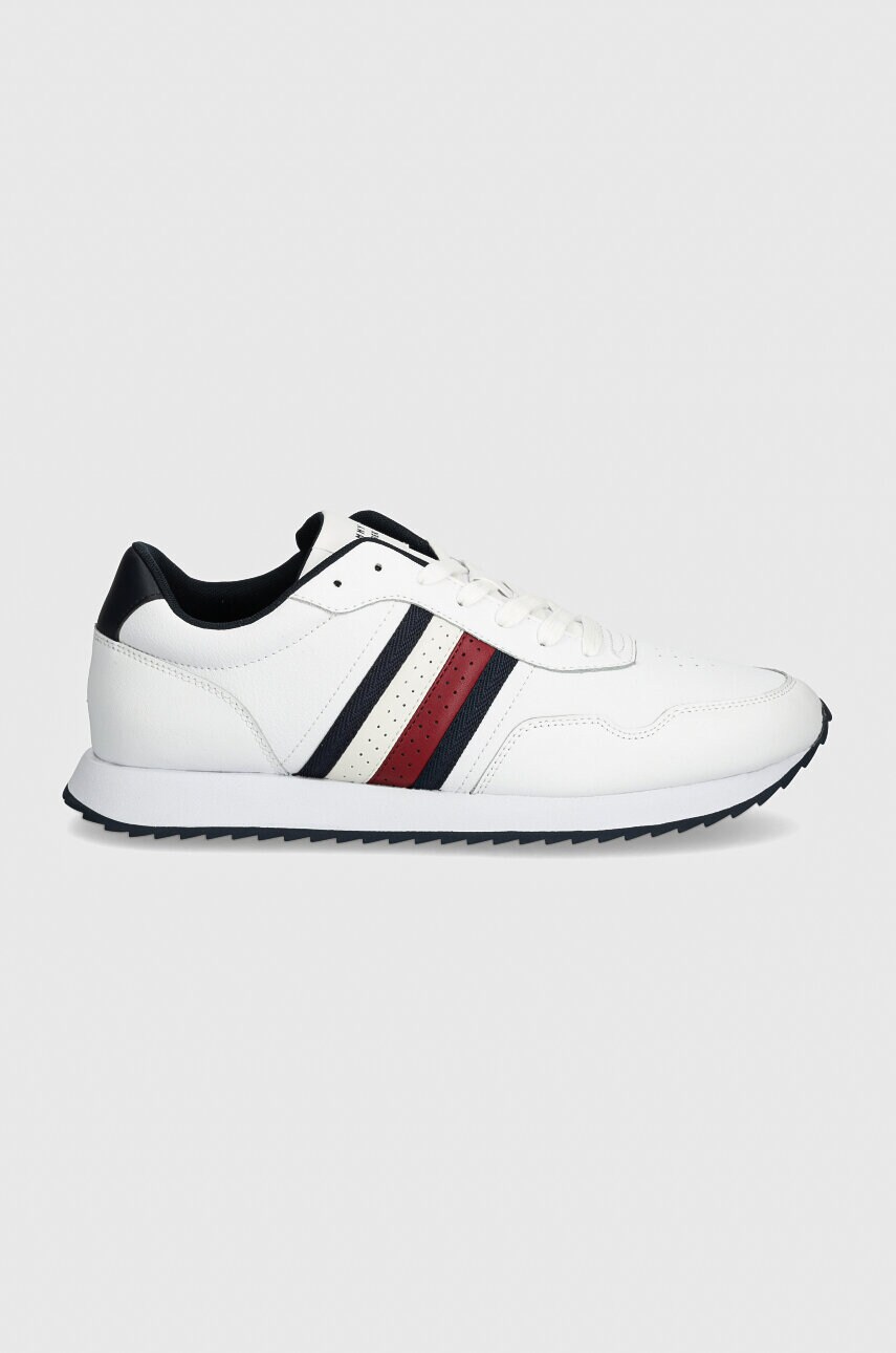 Шкіряні кросівки Tommy Hilfiger RUNNER EVO LTH MIX ESS колір білий FM0FM05121