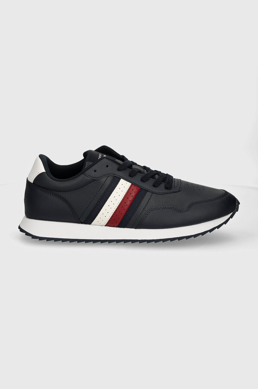 Шкіряні кросівки Tommy Hilfiger RUNNER EVO LTH MIX ESS колір синій FM0FM05121
