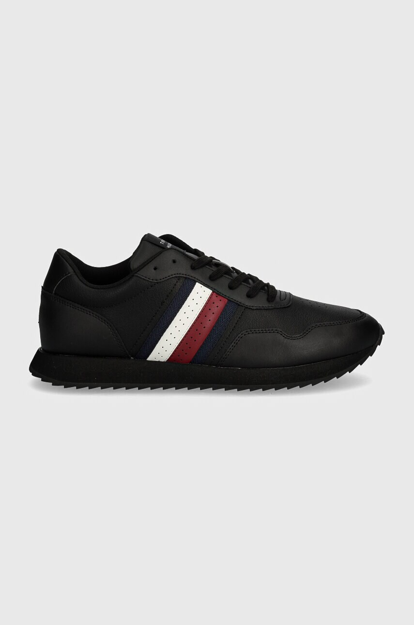 Шкіряні кросівки Tommy Hilfiger RUNNER EVO LTH MIX ESS колір чорний FM0FM05121