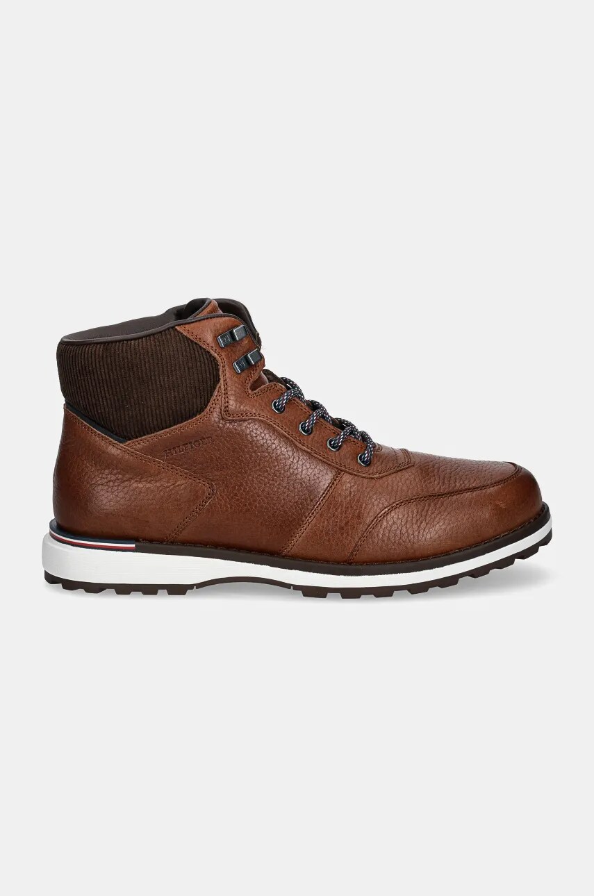 Шкіряні черевики Tommy Hilfiger CORPORATE WARM OUTDOOR LTH BOOT чоловічі колір коричневий FM0FM05148