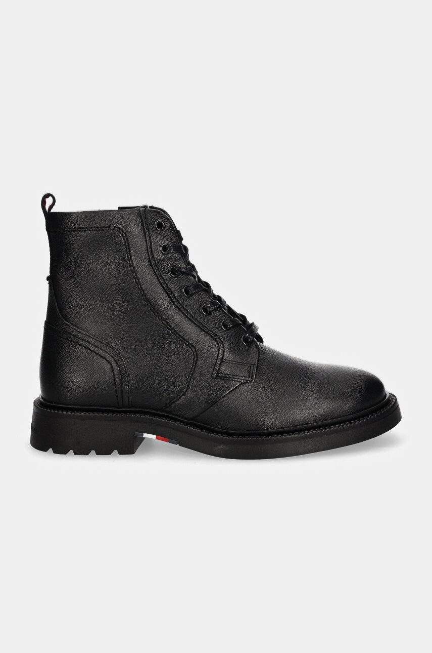Шкіряні черевики Tommy Hilfiger HILFIGER COMFORT LWT LTH BOOT чоловічі колір чорний FM0FM05183