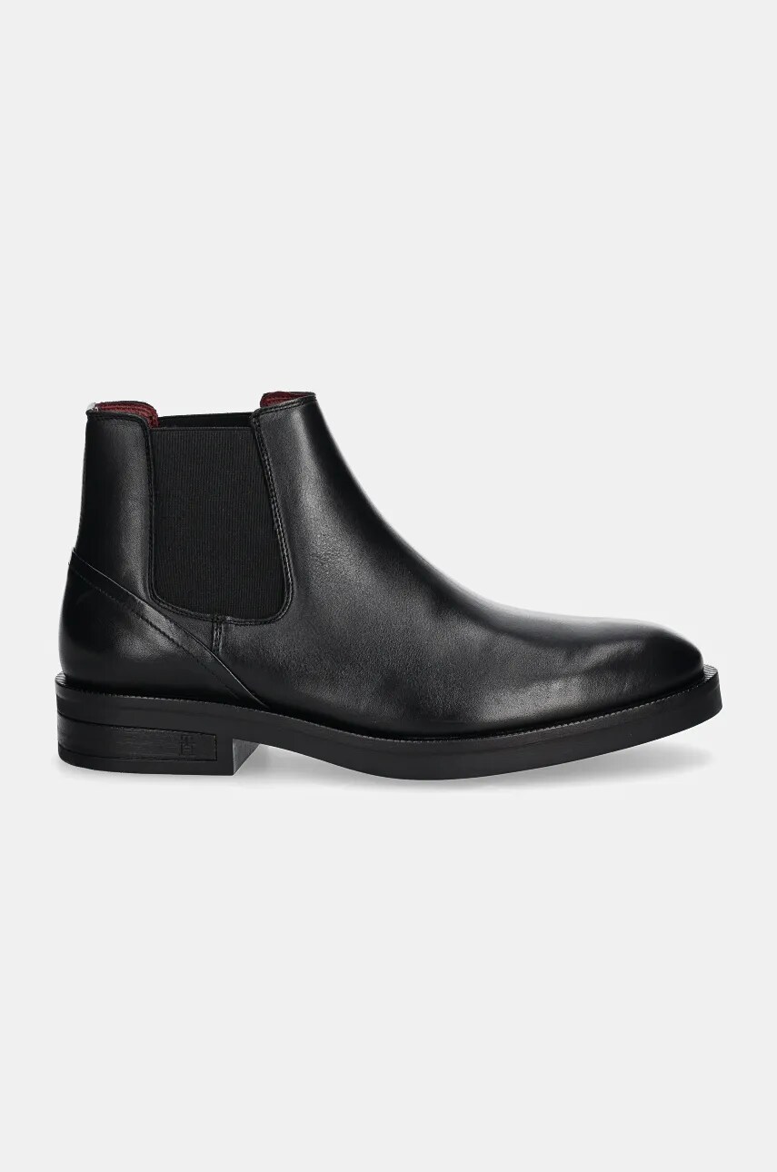 Шкіряні черевики Tommy Hilfiger PREMIUM HILFIGER TL LTH CHELSEA чоловічі колір чорний FM0FM05185