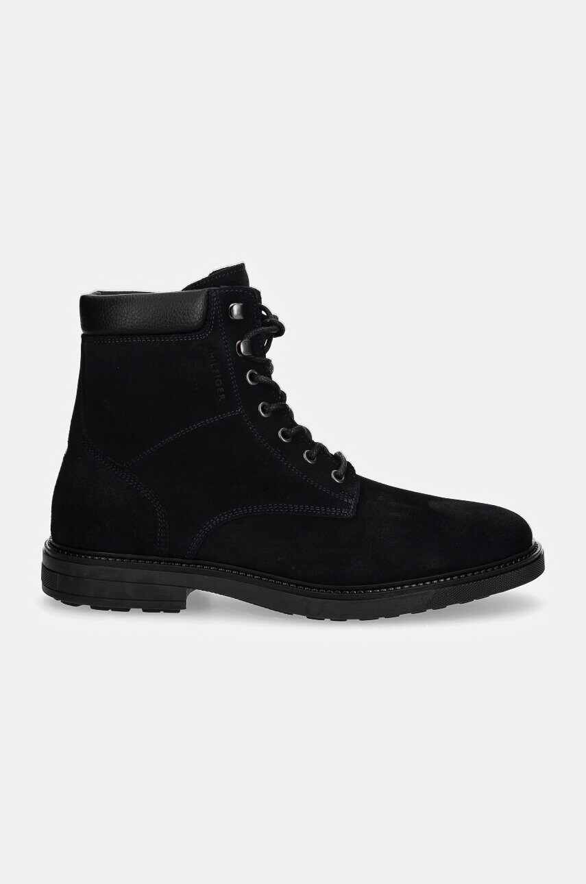Замшеві півчобітки Tommy Hilfiger HILFIGER OUTDOOR SUEDE BOOT колір синій FM0FM05193