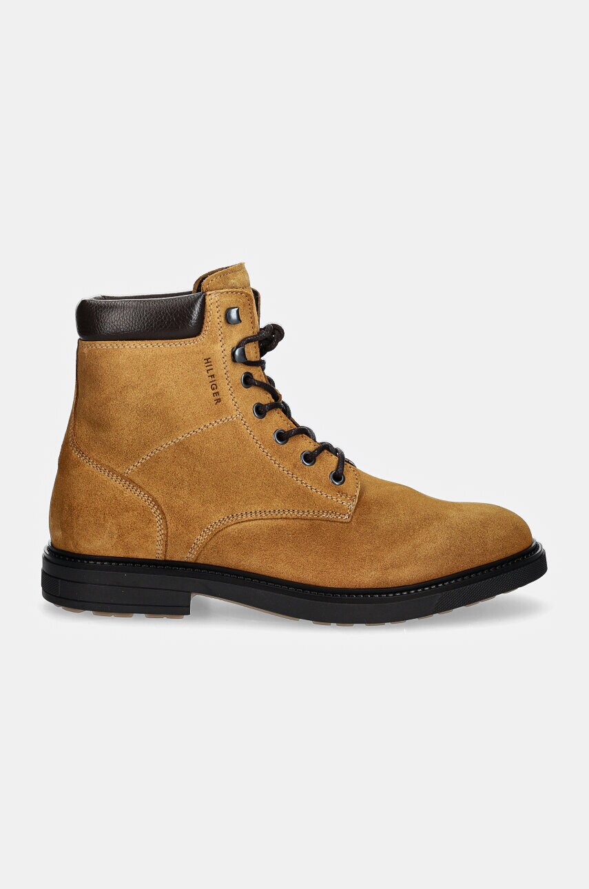 Купити Замшеві півчобітки Tommy Hilfiger HILFIGER OUTDOOR SUEDE BOOT колір коричневий FM0FM05193 – головне зображення
