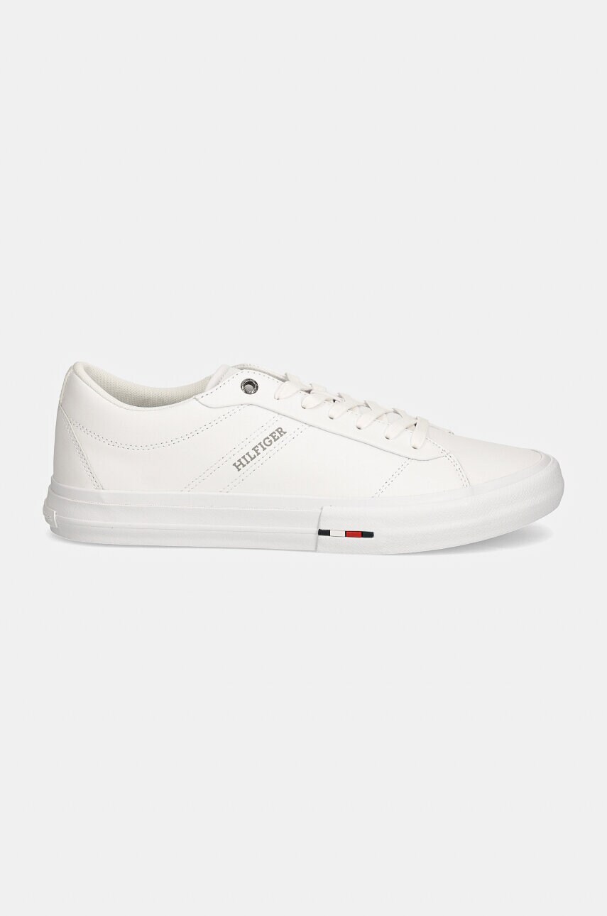 Купити Шкіряні кросівки Tommy Hilfiger TH HI VULC STREET RWB LTH LOW колір білий FM0FM05201 – головне зображення
