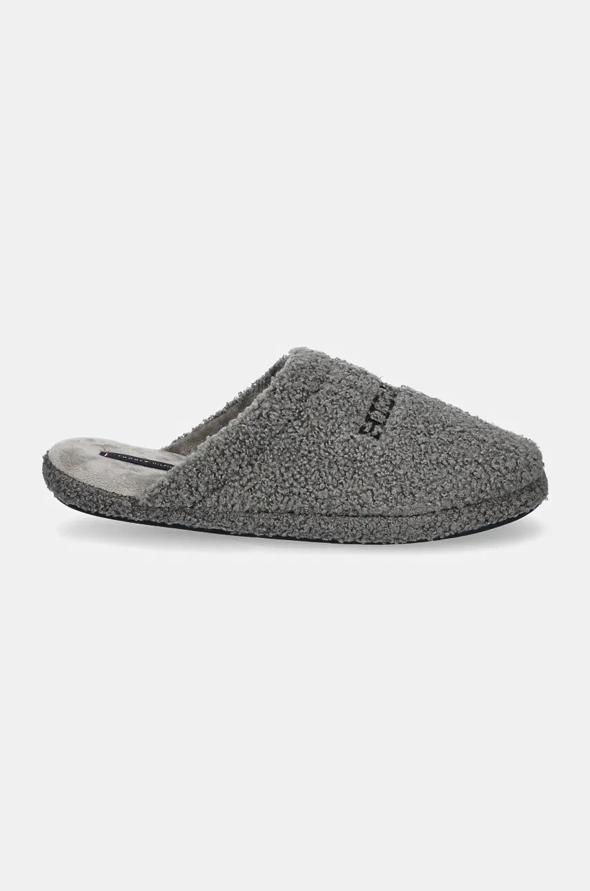 Тапочки Tommy Hilfiger HILFIGER WARM CURLY HOUSE SHOE колір сірий FM0FM05226