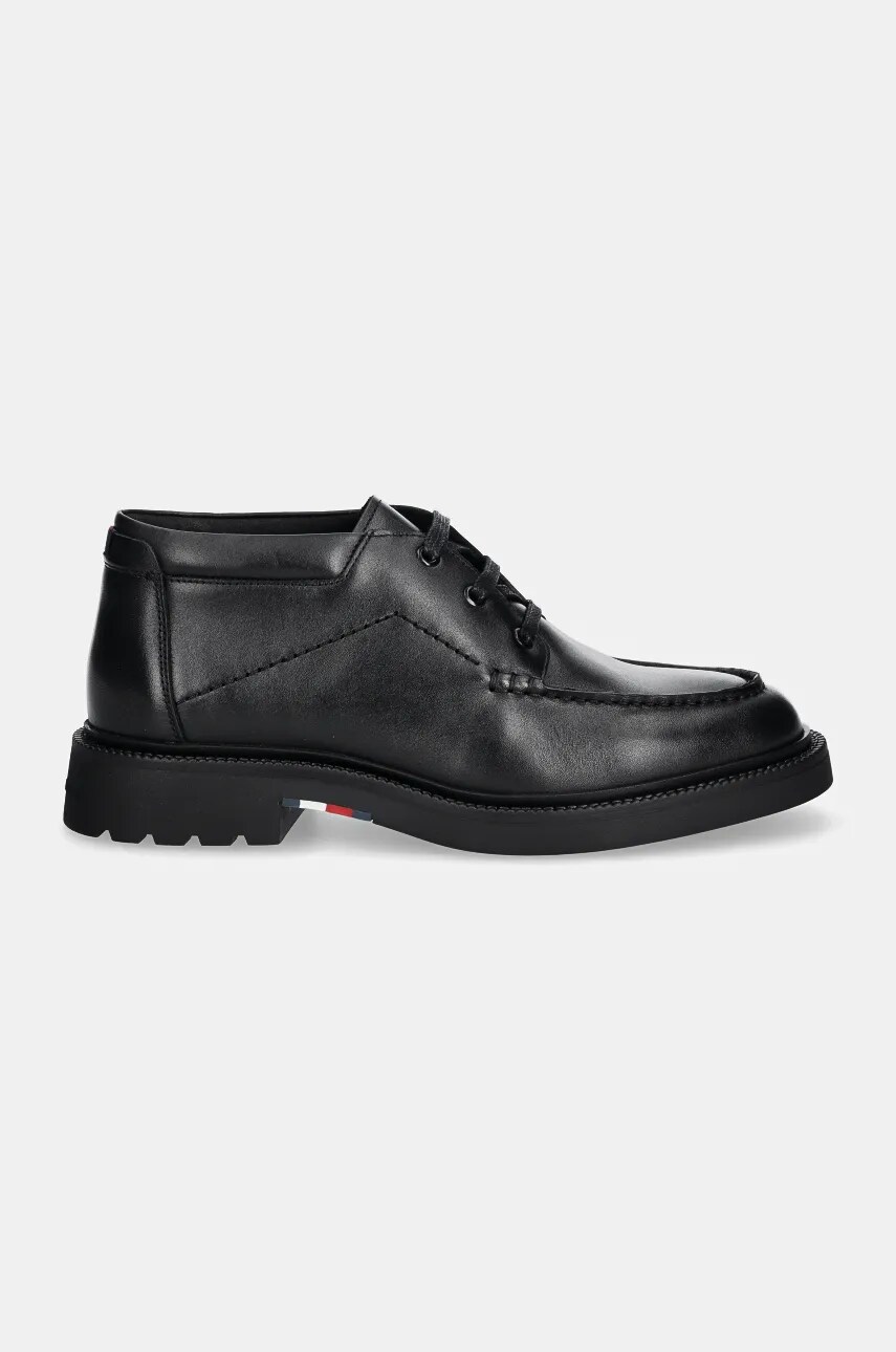 Шкіряні туфлі Tommy Hilfiger HILFIGER COMFORT LWT LTH M TOE B чоловічі колір чорний FM0FM05264