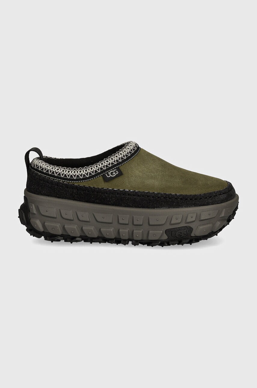 Замшеві шльопанці UGG Venture Daze чоловічі колір зелений 1154530-BLVC