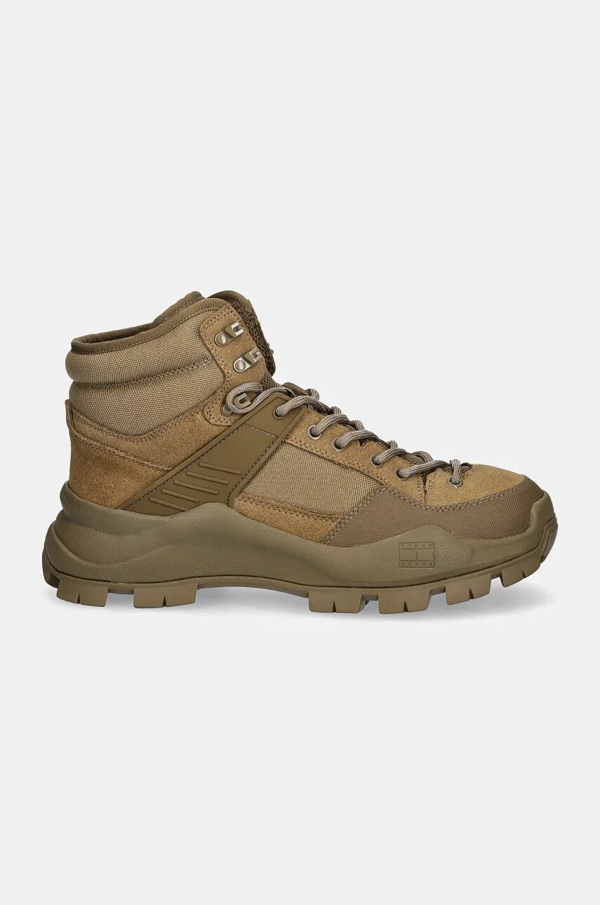 Високі черевики Tommy Jeans TJM URBAN HIBRYD BOOT чоловічі колір зелений EM0EM01489