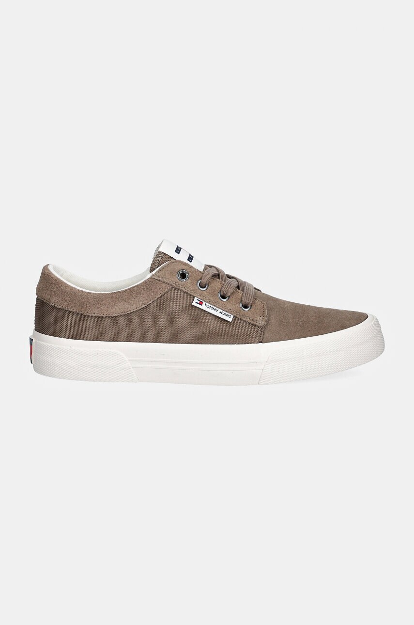Кеди Tommy Jeans TJM VULC. SKATER MIX MATERIAL чоловічі колір бежевий EM0EM01456