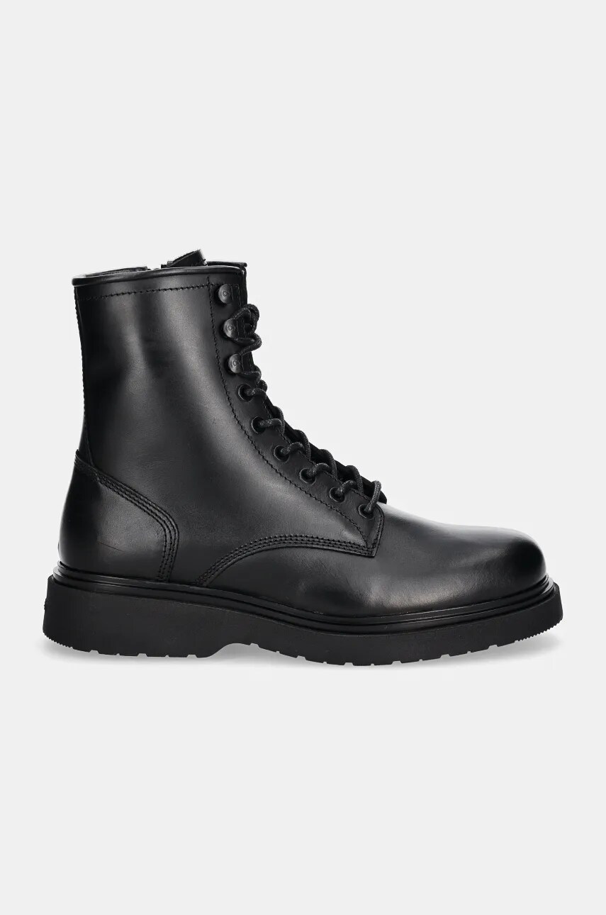 Шкіряні черевики Calvin Klein LACE UP BOOT W/ ZIP LTH чоловічі колір чорний HM0HM01575