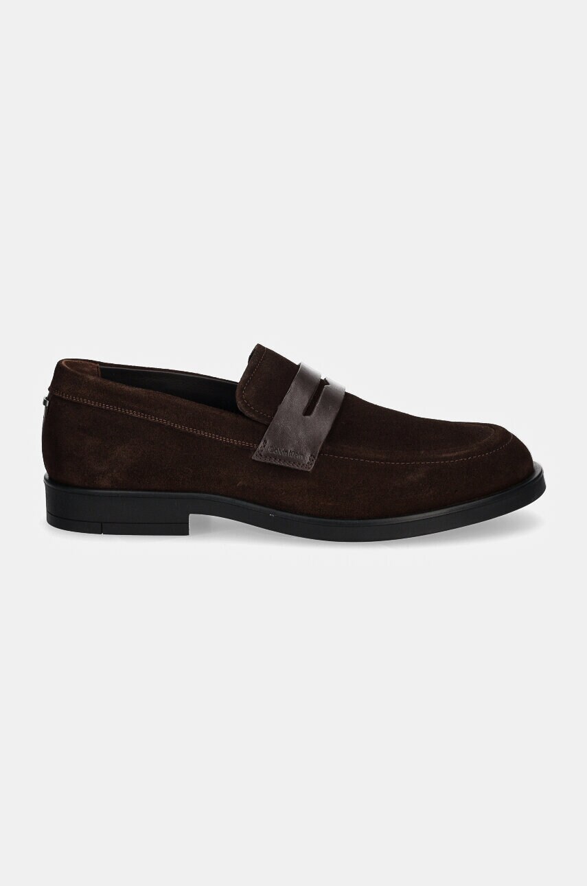 Замшеві мокасини Calvin Klein MOCCASIN SUE чоловічі колір коричневий HM0HM01621