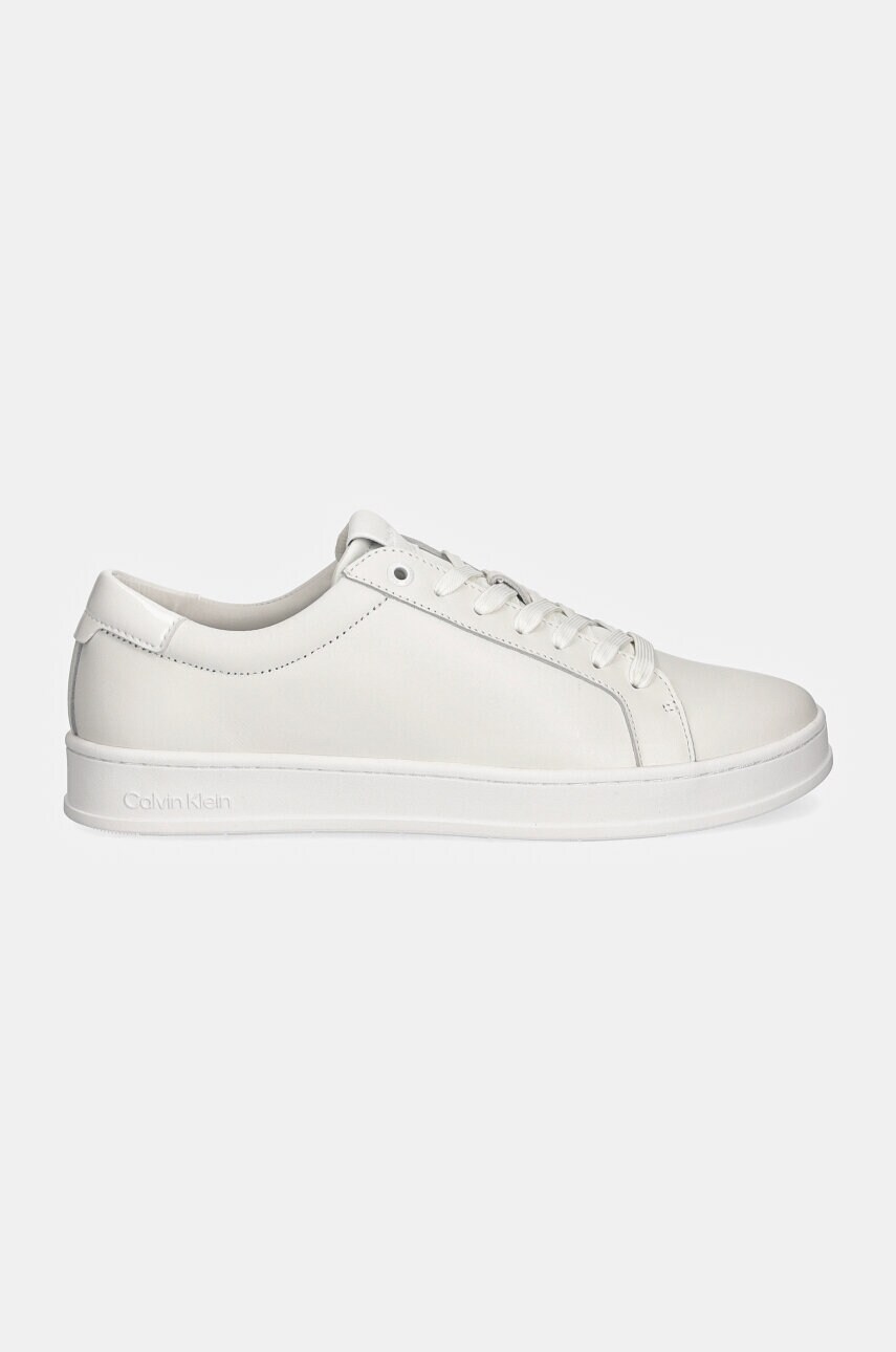 Шкіряні кросівки Calvin Klein LOW TOP LACE UP колір білий HM0HM01546