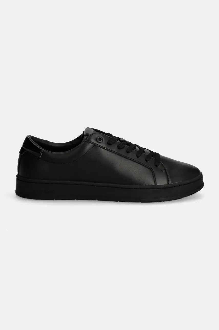 Шкіряні кросівки Calvin Klein LOW TOP LACE UP колір чорний HM0HM01546