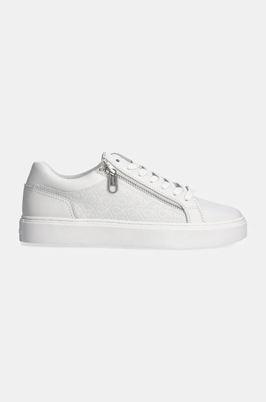 Кросівки Calvin Klein LOW TOP LACE UP W/ ZIP MONO колір білий HM0HM01555