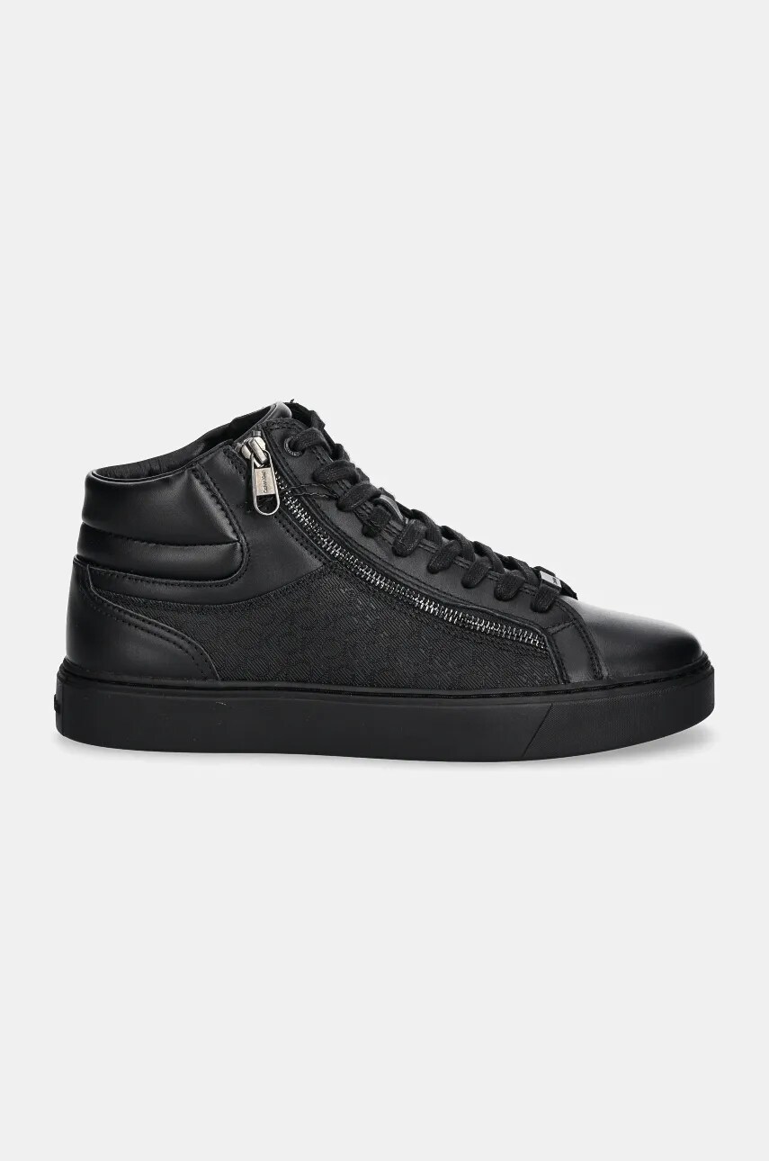 Кросівки Calvin Klein HIGH TOP LACE UP W/ ZIP MONO колір чорний HM0HM01556