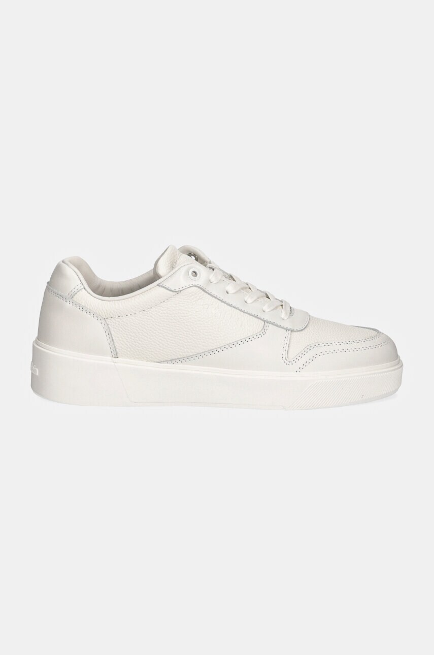 Шкіряні кросівки Calvin Klein LOW TOP LACE UP BSKT LTH колір білий HM0HM01624