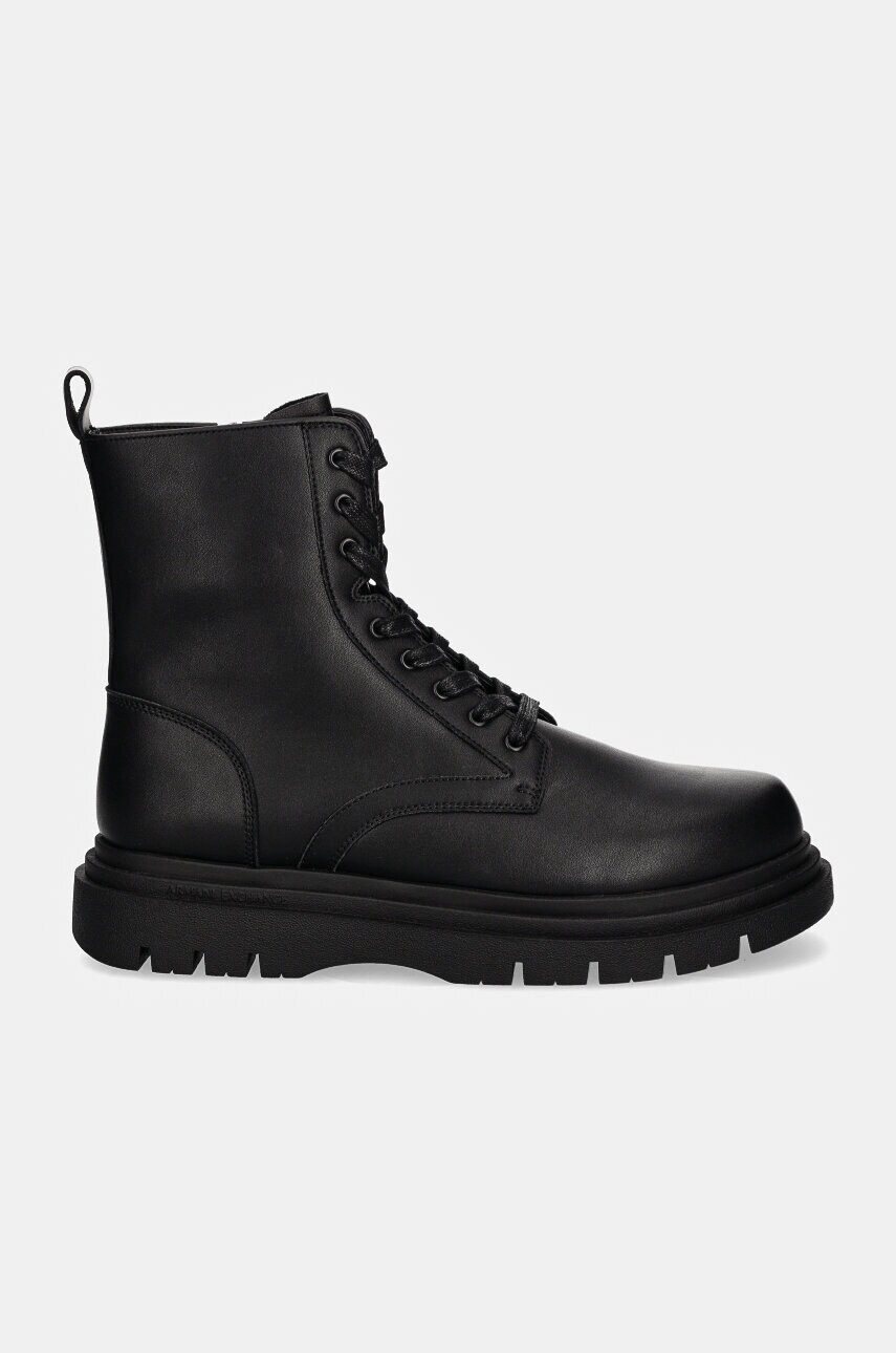 Шкіряні черевики Armani Exchange чоловічі колір чорний XUM018 XV874 00002
