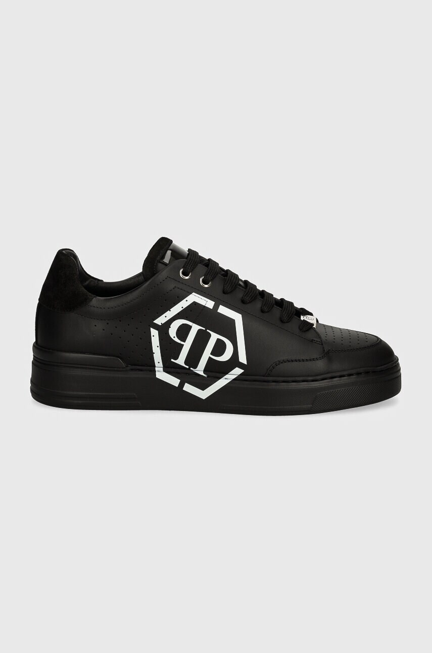 Шкіряні кросівки Philipp Plein Lo-Top Hexagon колір чорний MSC3981 PLE005N 0202