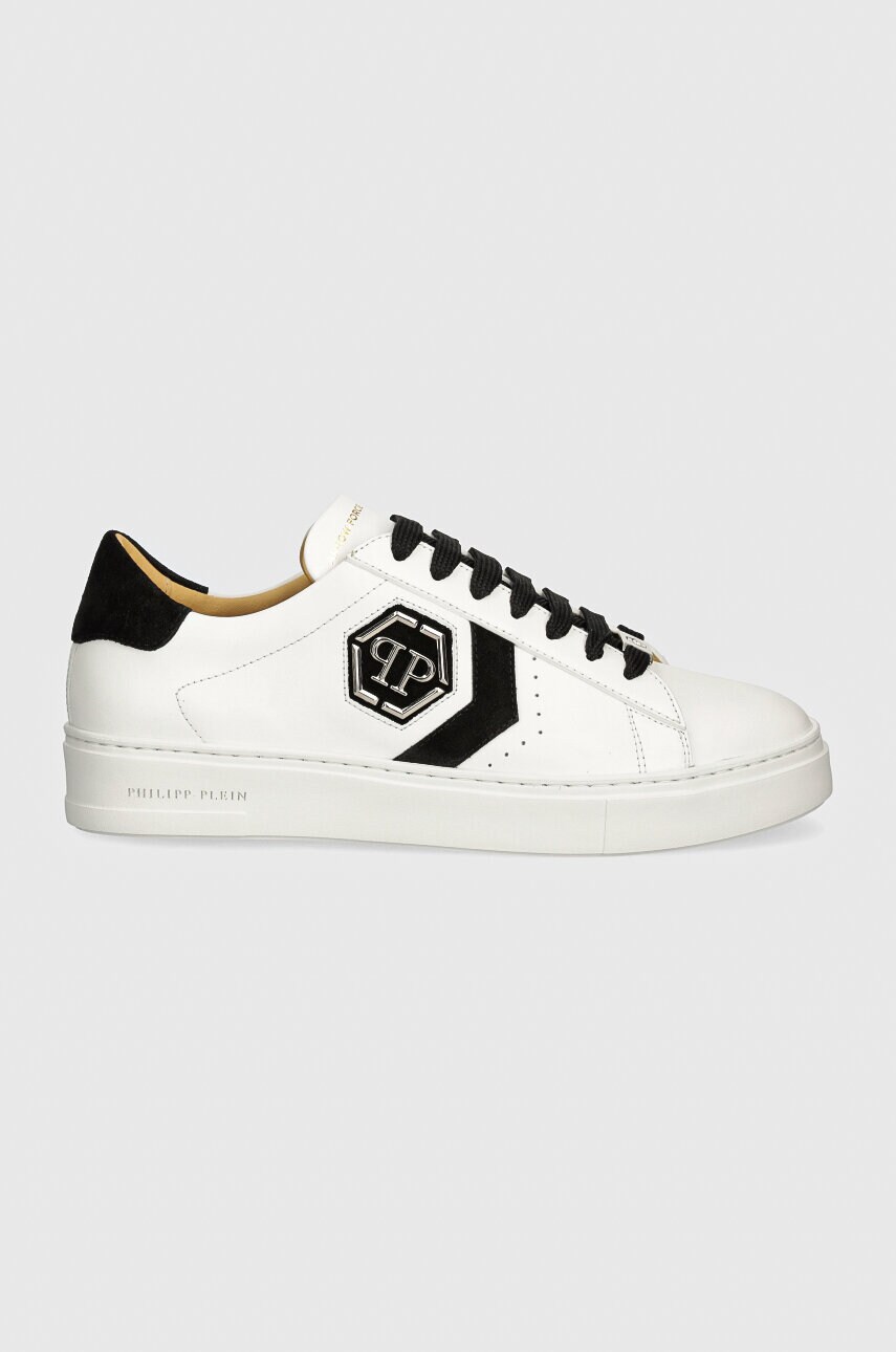 Шкіряні кросівки Philipp Plein Lo-Top Arrow Force колір білий MSC3998 PLE005N 0102