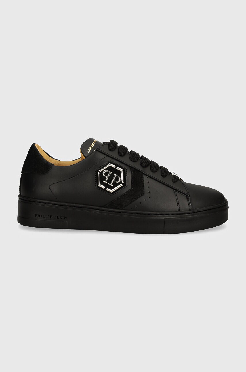 Шкіряні кросівки Philipp Plein Lo-Top Arrow Force колір чорний MSC3998 PLE005N 0202