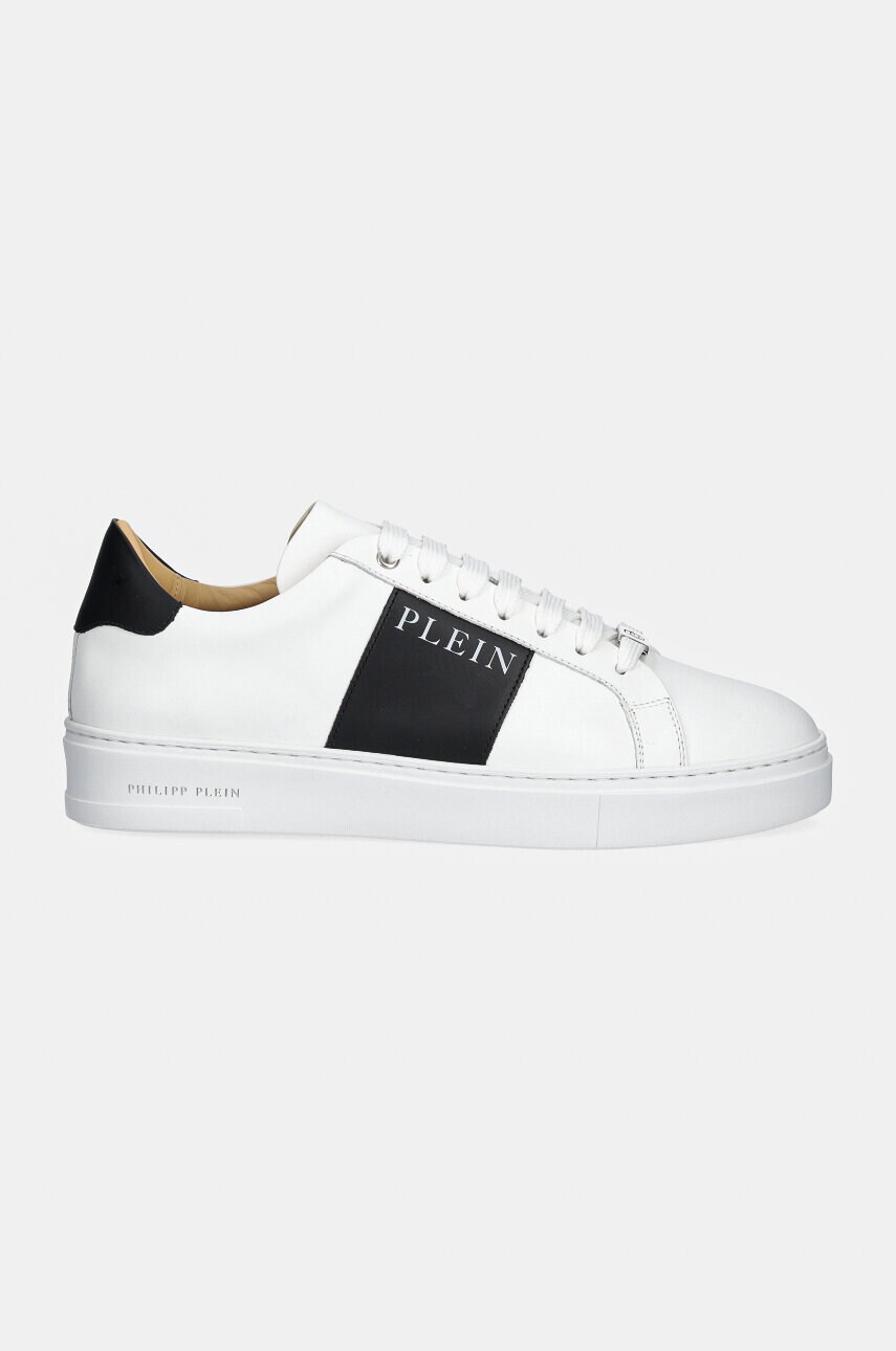Шкіряні кросівки Philipp Plein Nappa Lo-Top колір білий USC0657 PLE010N 0102