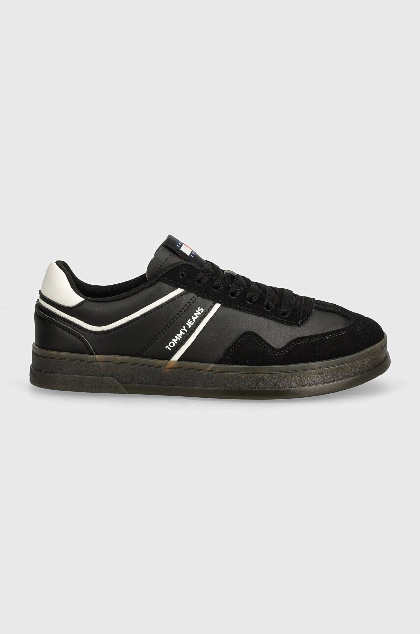 Кросівки Tommy Jeans TJM LEATHER RETRO CUPSOLE колір чорний EM0EM01414