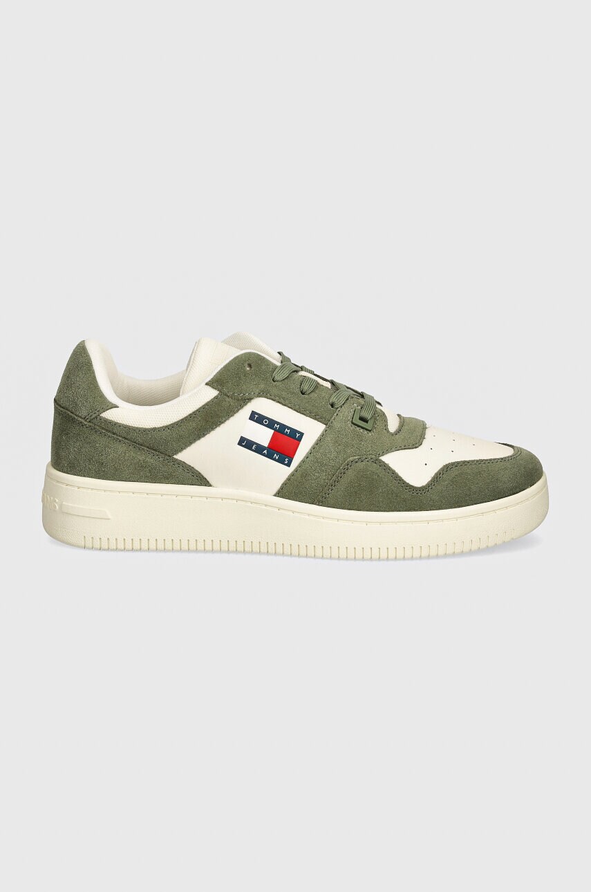 Кросівки Tommy Jeans TJM BASKET LEATHER колір зелений EM0EM01440